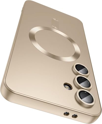 Image of DIZORO Samsung S25 fe Case, Compatible with Mag Safe Back Cover, Matte Luxury Metallic Luster Flexible TPU Wireless Charging Shockproof Case with Camera Protector (Metallic Silver)