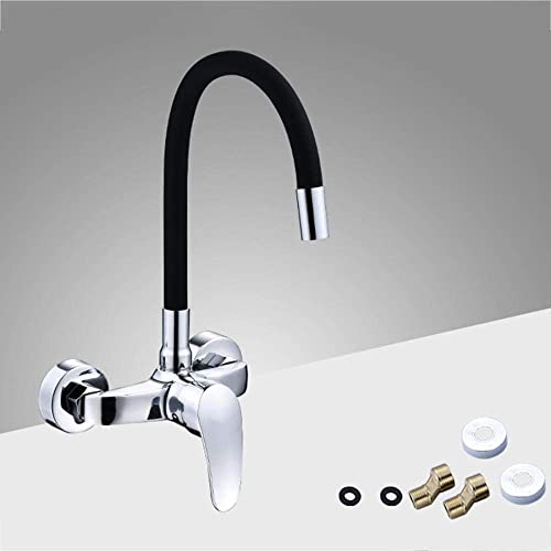 Robinet mural cuisine cuivre mitigeur pliant eau chaude et froide