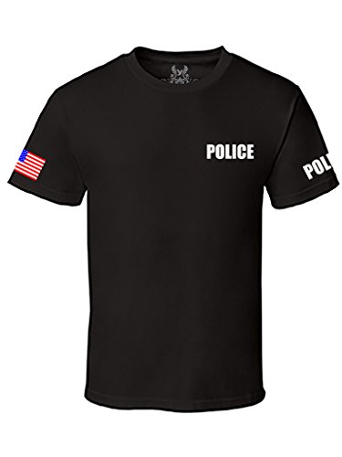 Gs-eagle Men's Police Graphic T-Shirt Large Black