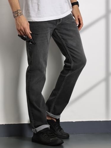 Image of Thomas Scott Men's | Solid | Brathable Fabric | Denim | Mid Rise | Casual Jeans for Men