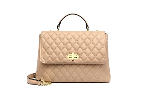 Image of ER.Roulour Quilted Crossbody Bags for Women, Trendy Roomy Shoulder Handbags with Flap Gold Hardware Chain Purses Shoulder Bag