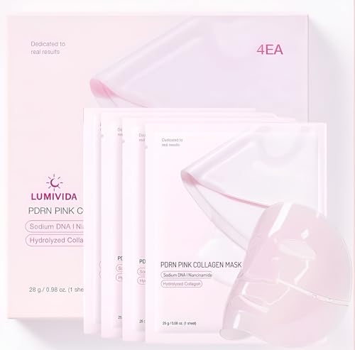LumiVida Salmon DNA PDRN Anti-Aging Jelly Gel Mask | Overnight Firming & Hydrating Face Mask for Elasticity & Glow | Korean Skincare with Niacinamide, Peptides & Hydrolyzed Collagen | 4 Pack