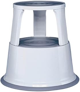 Q-Connect Metal Step Stool Light Grey, 44 x 29.5 x 43.5