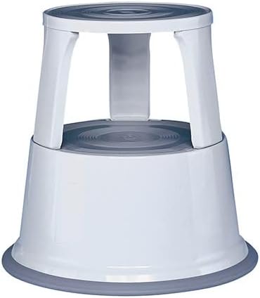 Q-Connect Metal Step Stool Light Grey, 44 x 29.5 x 43.5