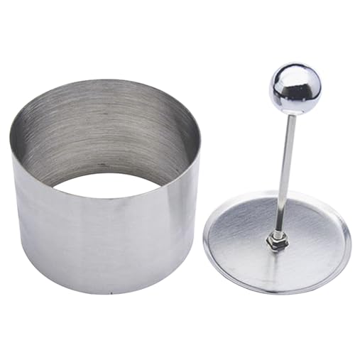 ELAYARD Stainless Steel Round Cake Ring and Pusher Set for Baking and Cold Dish Presentation, Includes Centering Tool, Designed for Pastry and Mousse Preparation