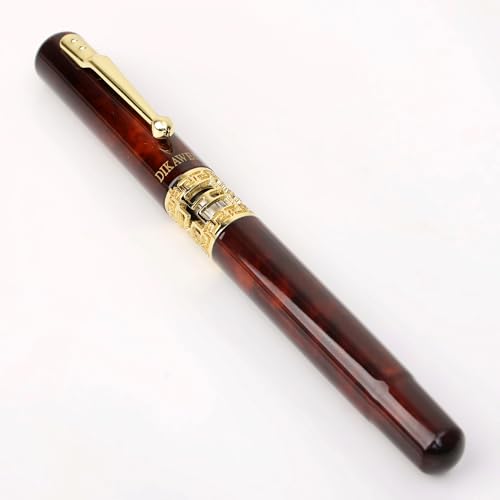 Image of 20740 Luxury Roller Ball Pen Marble Wood Texture Sculpture Design Metal Body with Crafted Golden Clip & Golden Trim, Gift Set for Men & Women, Executives with High End Gift Box.
