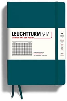 LEUCHTTURM1917 Notebook Medium A5, Hardcover, 251 numbered pages (Black, dotted)