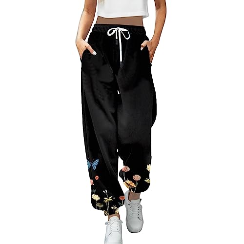 rtdgcv Pantalon à trous pour femme - Pantalon large - Imprimé floral - Legging de sport - Pantalon de jogging décontracté - Pantalon militaire noir pour femme, Noir , L rtdgcv Pantalon à trous pour femme - Pantalon large - Imprimé floral - Legging de sport - Pantalon de jogging décontracté - Pantalon militaire noir pour femme, Noir , L
