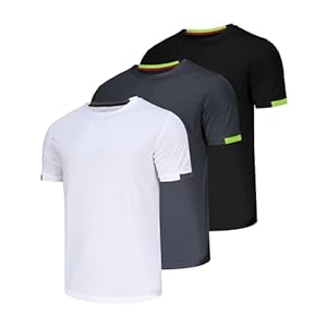 3 Pack Men T Shirts Running T Shirts for Men Gym Men’s T Shirts Sport Tops for Men Dry-Fit Athletic T Shirts Breathable Activewear Shirts Work Shirt Muscle Fit Shirts Multipack