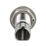 Seachoice Mega-Flow Dripless Thru Hull Fitting, 316 Stainless Steel, Fits 3/4 in. Hose, 1-1/2 in. Max. Hull