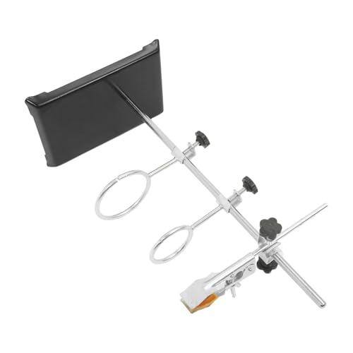 QUMIIRITY 実験用スタンド 厚底ベース付き 安定性強化 耐久性ラボサポートリング クランプ付属 実験室 化学反応ろ過蒸留加熱対応