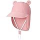 Durio Unisex Schirmmütze Kinder mit Nackenschutz Baby Sonnenhut UV SPF50+ mit Ohrentraum-Design Kleinkind Sommermütze für Mädchen Jungen Rosa 12 Monate-24 Monate