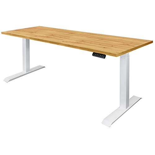 Novigami Schreibtisch elektrisch höhenverstellbar | BxT 1800 x 800 mm | Eiche | Tischgestell Stehtisch Bürotisch Tischplatte Cover