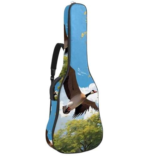 Sac pour guitare contre la pluie et les rayures imprimé oies sauvages