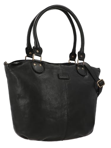 Gusti Umhängetasche Leder - Dione Handtasche Shopper Ledertasche Damen Schwarz Leder