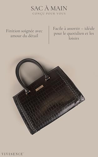 Sac à main femme ensemble 3 pièces avec fermeture à glissière chic - 3