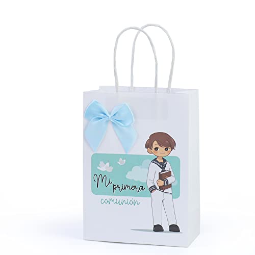 Bolsas de papel para regalos de primera comunión niño y recuerdos originales de invitados