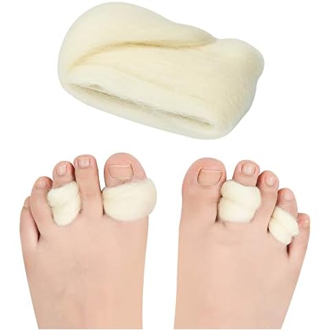 Lambs Wool for Bunion Corrector Toe Separator DYKOOK 1Pack Gentle Breathable Lambs Wool Toe Guards Corn & Callus Cushions,Blister Prevention,Foot Pain Relief Padded Night & Day Cover