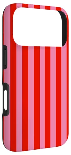 Hülle für iPhone 17 Pro Retro Rosa und Rot gestreiftes geometrisches Streifenmuster