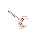 20G Filigree Moon Nose Stud Ring (Sold Individually) (Rose Gold)