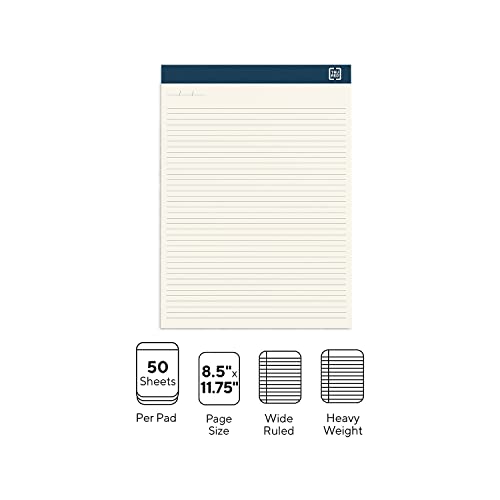 Staples TRU RED Notepad, 8.5" x 11.75", Wide Ruled, Ivory, 50 Sheets/Pad by TRU RED - Image 3