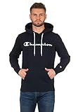 dunkelblauer pullover kombinieren herren Details: Elastischer Bund Champion Kapuzenpullover Herren 214138 S21 BS501 NNY Dunkelblau, Größe:M
