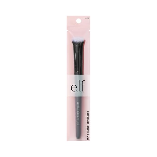 Image of e.l.f. Tap & Blend Concealer Brush, Covers Blemishes & Dark Spots For An Airbrushed Finish With A Precision Tip, Synthetic, Vegan, & Cruelty-Free