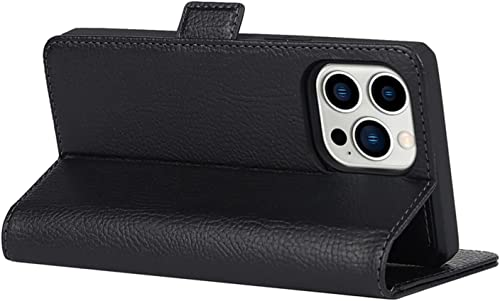 Étui pour iPhone 13 en cuir véritable noir, une housse élégante et antichoc - 4