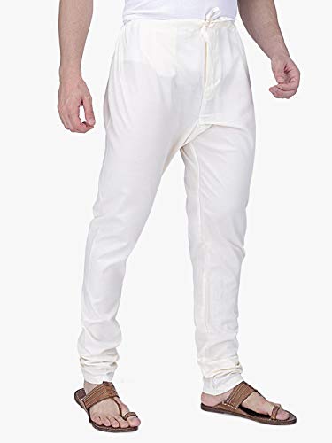 Image of Rajubhai Hargovindas Cream Cotton Silk Men's Chudidar