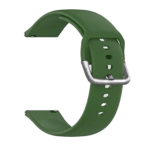 Image of PEFKO PSS56 19MM Replacement Soft Silicone [ Tang Buckle ] / Milanese [ Magnetic ] Sporty Straps /Bands Compatible for Boat Storm Smart Watch & Watches with 19mm Lugs Size (19MM, BLACK /GREEN)