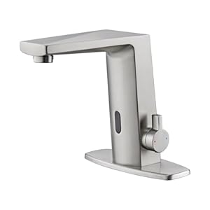 Touchless Sensor Faucets, Automatic Motion Smart Bathroom Wash Basin Sink Faucet, Single Handle Brass Faucets Suitable for Kitchen Bathroom Basin Hotel (Brushed Nickel)