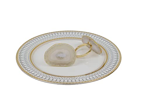 White Napkin Rings Set Of 4 Natural Agate Napkin Ring Gold Napkin Ring Dinner Table Decor For Home Parties Kitchen Christmas Holiday Wedding Unique Gift For #TOP2