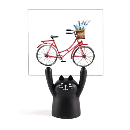 Support de mémo aquarelle vélo lavande noir, pince note et porte-photo