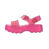 Melissa Kick Off Platform Sandals for Women - Super Soft and Flexible Vegan Chunky Platform Sandal with Adjustable Straps and Open Toe Design, Pink/Clear Pink, 5