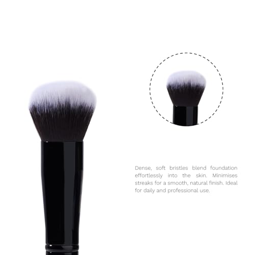 Image of PAC Foundation Blending Brush 231 | Synthetic Bristle Makeup brush | Face Brush for Cream, Liquid And Powder Formulation | Medium Coverage Application | Black - 1 Brush