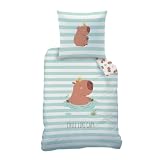 MTOnlinehandel Capybara Bettwäsche 135x200 cm Flanell 100% Baumwolle