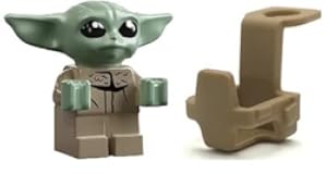 LEGO Star Wars&colon; The Child - Grogu - Baby Yoda Minifigure with Carrier&sol;Backpack - Very Small &lpar;Less Than 1 inch Tall&rpar;&comma; Clear