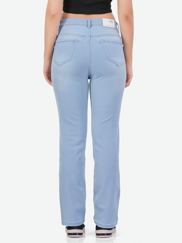 Image of FCK-3 Stretchable Denim High Rise Straight Fit Full Length Classic Jeans for Women