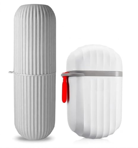 Image of Wall Mounted Soap Box with Flip Cover and Drain Tray | Detachable Inner Support | Adhesive Sticker Installation | ABS Soap Holder for Bathroom (Travel soap Combo-White)