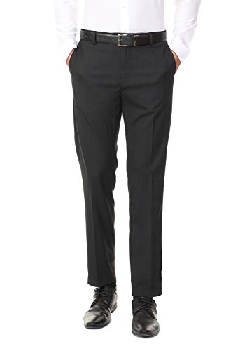 Image of Men Grey Solid Trousers
