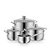 WMF Diadem Plus Topfset Induktion 4-teilig, Kochtopf Set mit Glasdeckel, breiter Schüttrand, Cromargan Edelstahl poliert, Induktions Töpfe Set unbeschichtet, alle Herdarten, spülmaschinengeeignet