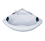 Badewanne Eckwanne Acryl –Standbadewanne Eckbadewanne Amrum Indoor NEU inkl. Armaturen (150x150x59 cm)