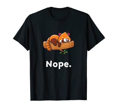 Nope Red Panda Bear Bears Nap Sleeping Pigiama Camicia da notte Maglietta