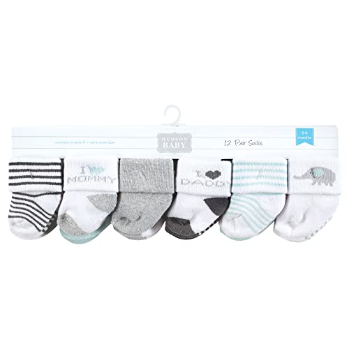 Image of Hudson Baby Baby 8-pack Cotton Rich Newborn and Terry Socks