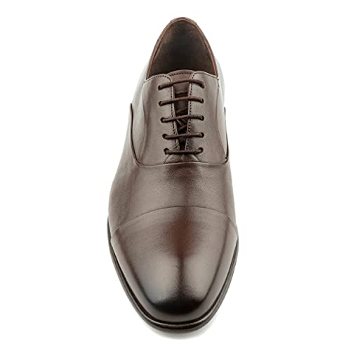 Mazaca Men's Cap Toe Oxford Hand Made Shoes, Closed Lacing, Shoes For Special Occasions, Leather Upper, Lining, Insole, Neolite Sole Brown, Size 8 Us #TOP7