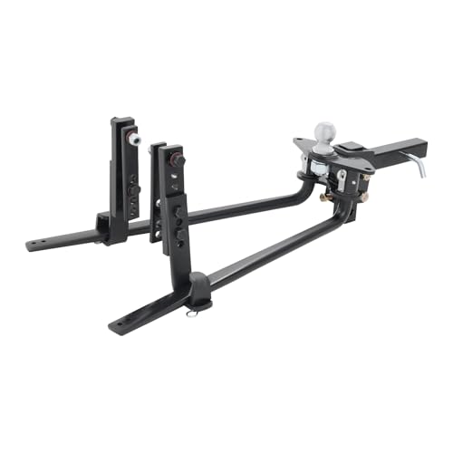 Image of Weight Distribution Hitch,8000 Lbs Capacity Sway Control Weight Distribution Hitch,Adjustable Trailer Hitch Kit with Wrench,Black Trailer Hitch Device for Motorhomes, Campers, Boats