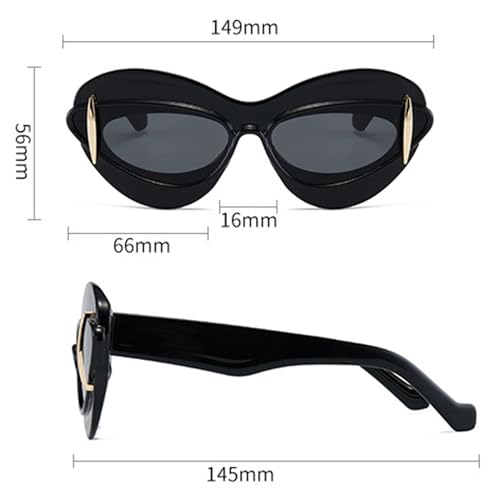 bullabulling Fashion Lips Design Cat Eye Sunglasses for Women Vintage Y2K Sun Glasses Ladies Gradient Black Shades4
