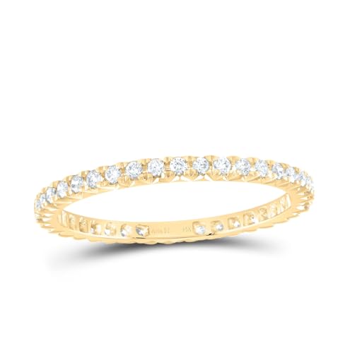 Jewels By Lux 14Kt Yellow Gold 1/3 Ctw Natural Diamond Fashion Eternity Band, Size 5.5