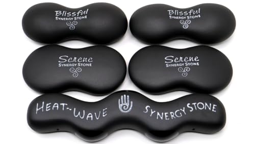 CORE (Basalt Black)(Set of 5) Synergy Stone Hot Stone Massage Tools - Pro Kit for Full Body Massage - Relaxing and Therapeutic Deep Heat