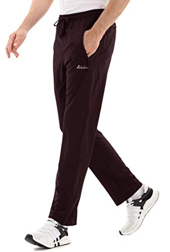 Clothin Mens Workout Athletic Pants Elastic-Waist Drawstring Pants For Sport Exercise Travel,Quick-Dry,Stretchy,Wine Red,L(34-37W X 30L) #TOP4